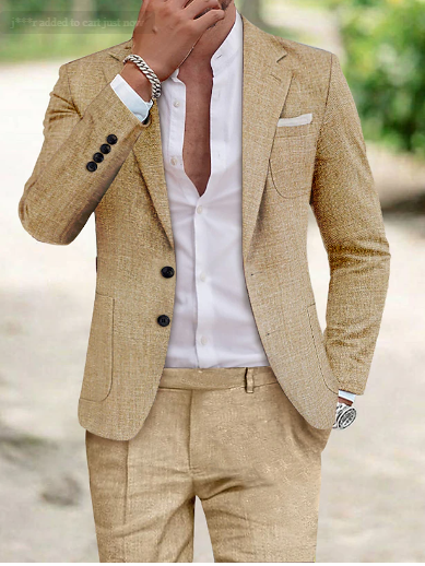 Herren Anzug mit Zwei-Knopf-Blazer – Slim Fit Sommeranzug für festliche Anlässe